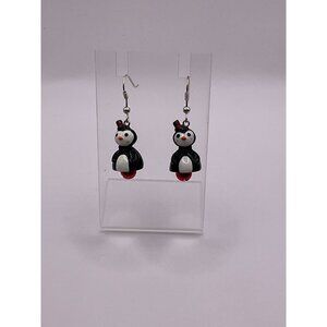 Penguin Jingle Bells Holiday Christmas Drop Dangle Earrings